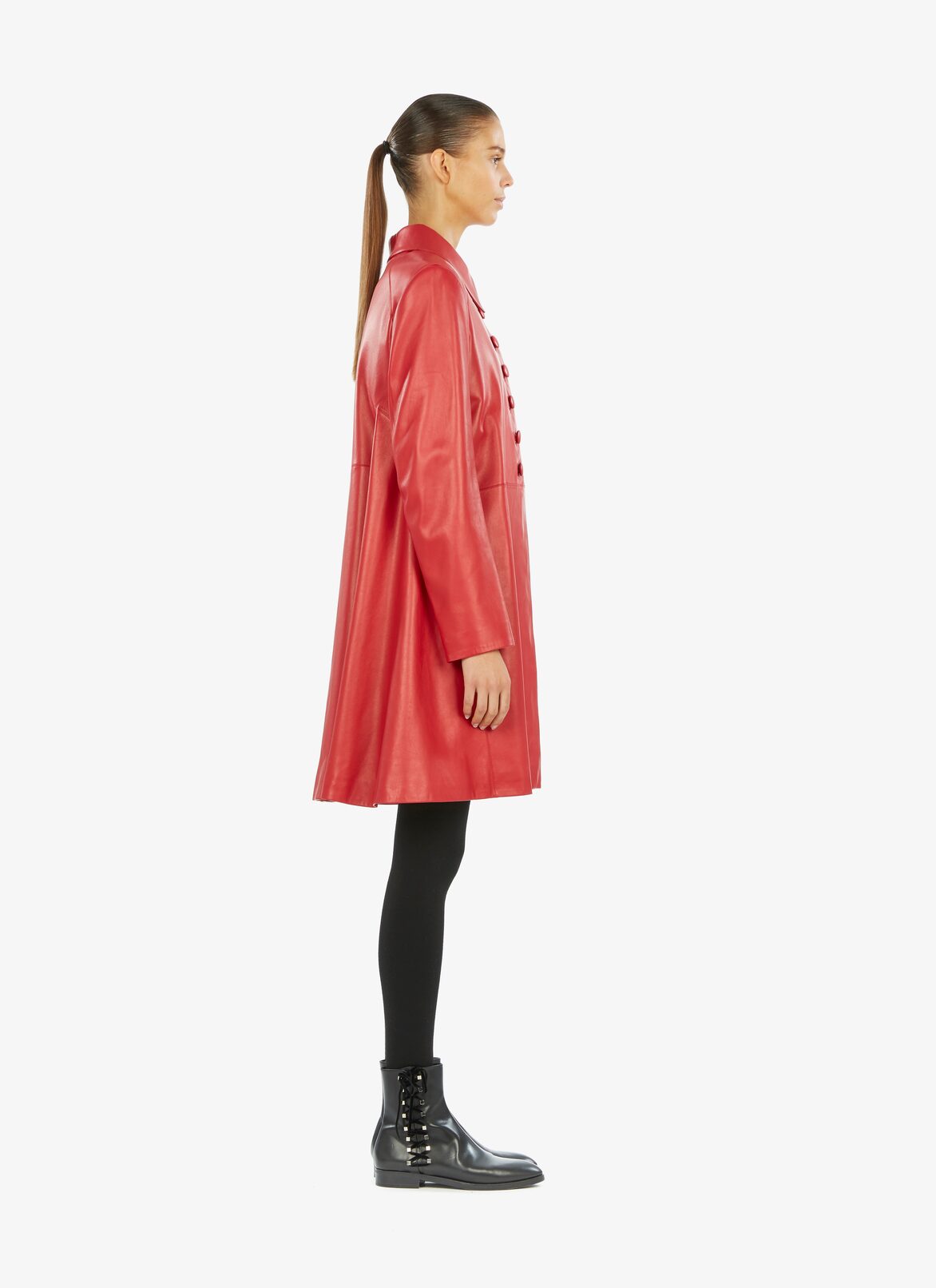 Leather Coat ALAÏA RED LEATHER COAT